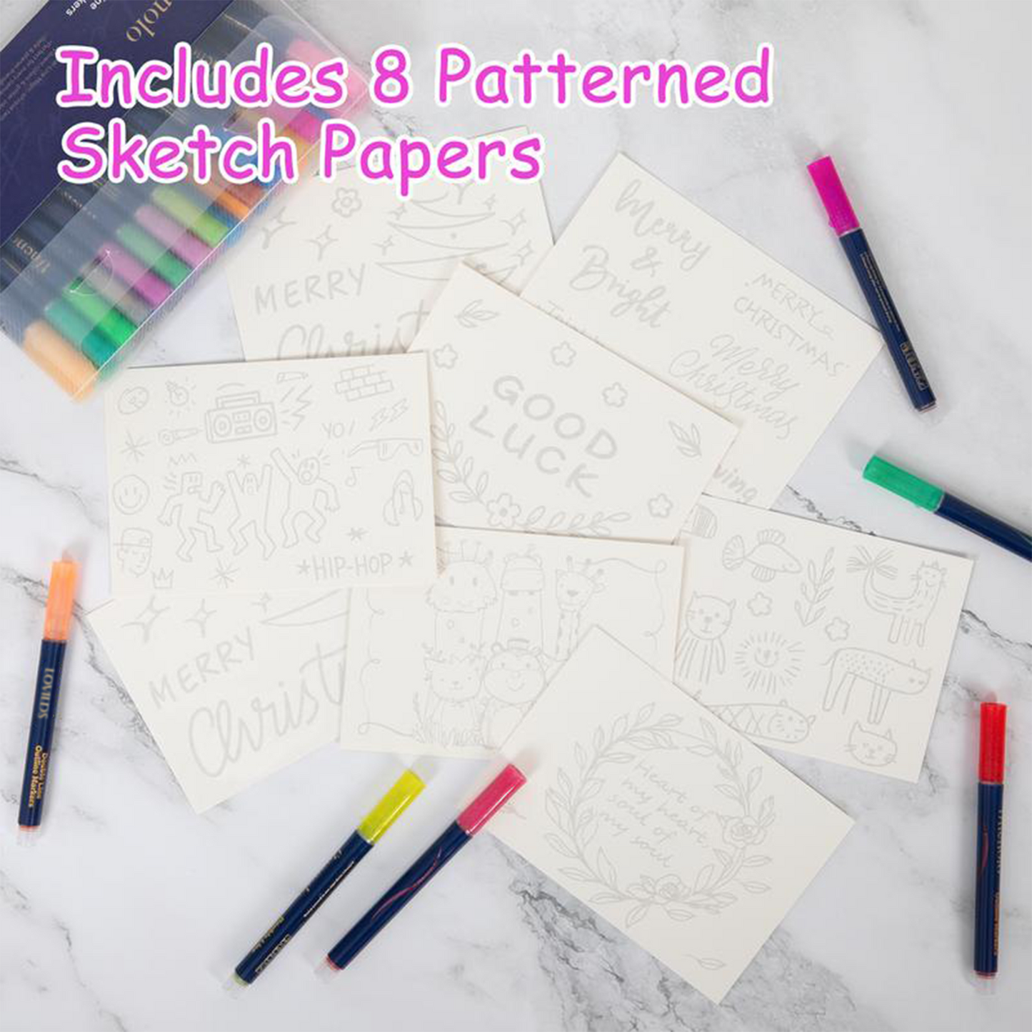 Shimmer Markers – 12, 24, 36 & 48 Color Glitter Gel Pens