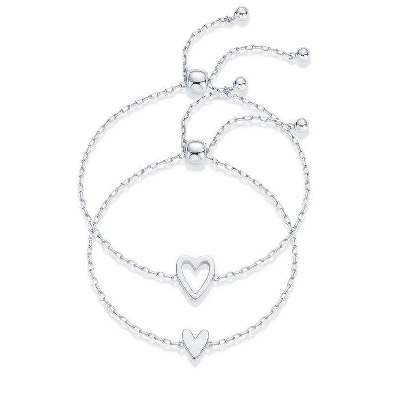 🔥Last Day 70% OFF🔥Heart Duo Charm Solitaire Bracelet