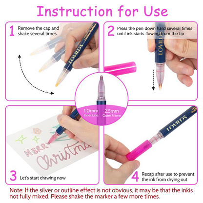 Shimmer Markers – 12, 24, 36 & 48 Color Glitter Gel Pens