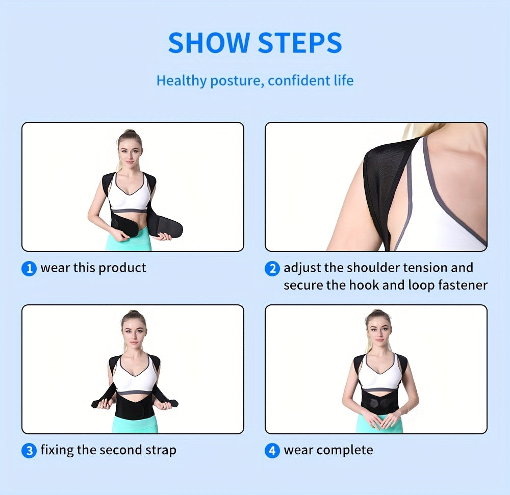 👨‍⚕️ Adjustable Back and Shoulder Posture Corrector (Unisex)