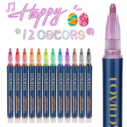 Shimmer Markers – 12, 24, 36 & 48 Color Glitter Gel Pens