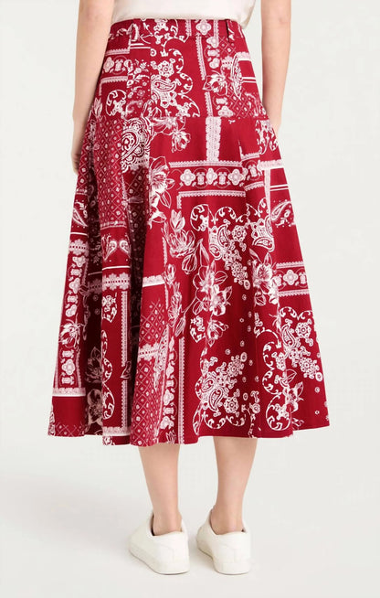 Elegant Floral Pattern Midi Skirt