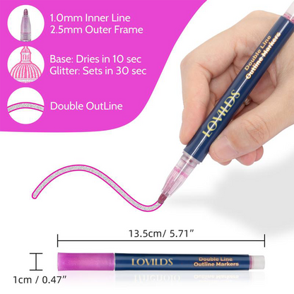 Shimmer Markers – 12, 24, 36 & 48 Color Glitter Gel Pens