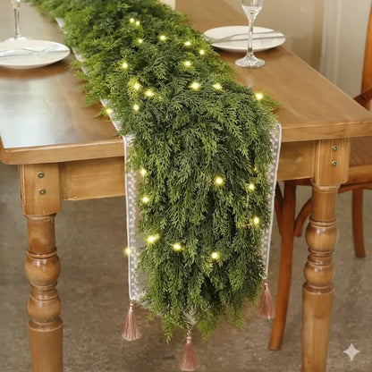 ✨Last Day 70% OFF＆FREE SHIPPING🎁 60FT Lighted Cedar Garland — Warm LED Christmas Decoration