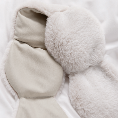 Winter New Release | Teddy Mask – Plush Faux Fur & Pima Cotton, 9 oz Calming Pressure