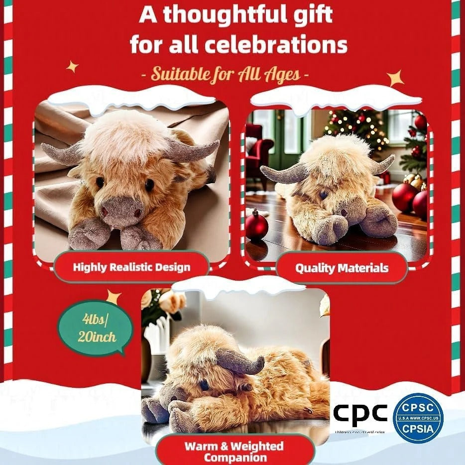🔥Hot Sale 70% Off🔥Cute Cartoon Highland Cow Stuffed Toy