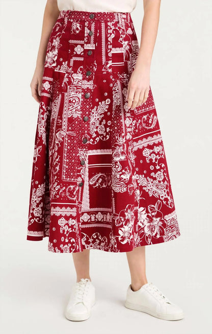 Elegant Floral Pattern Midi Skirt