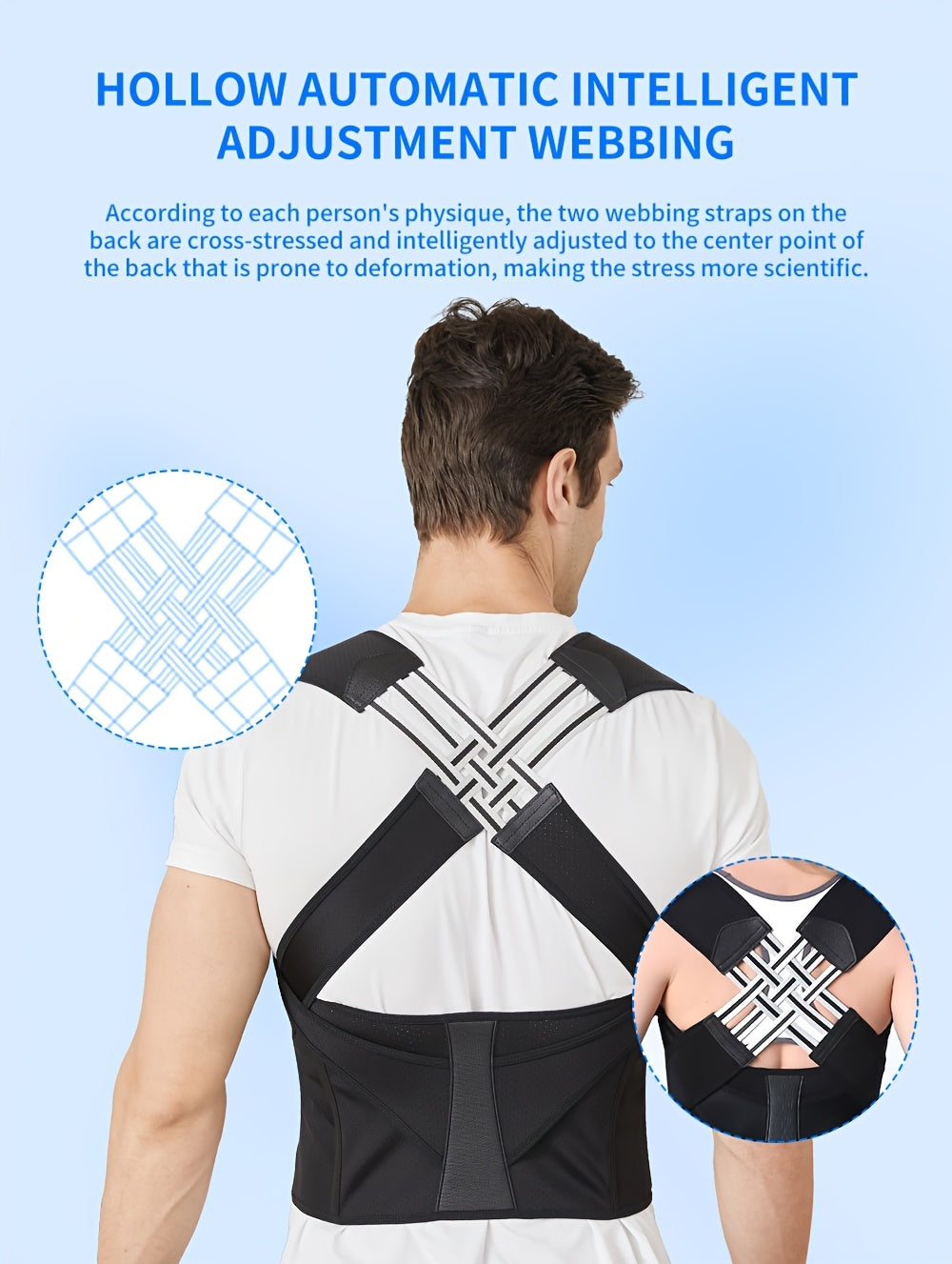 👨‍⚕️ Adjustable Back and Shoulder Posture Corrector (Unisex)